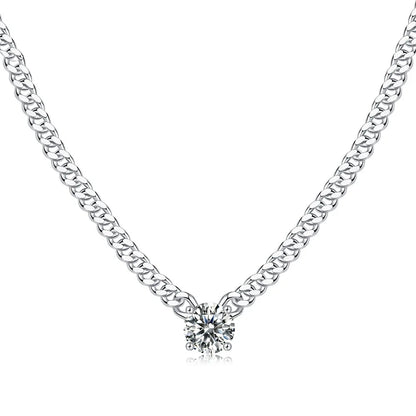 Flora Moissanite Cuban Necklace