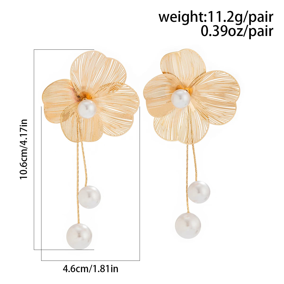 Flower Petal Pearl Earrings