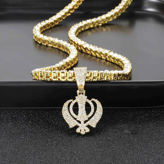 Radiance Khanda Zirconia Necklace - RIYOVA Jewelry