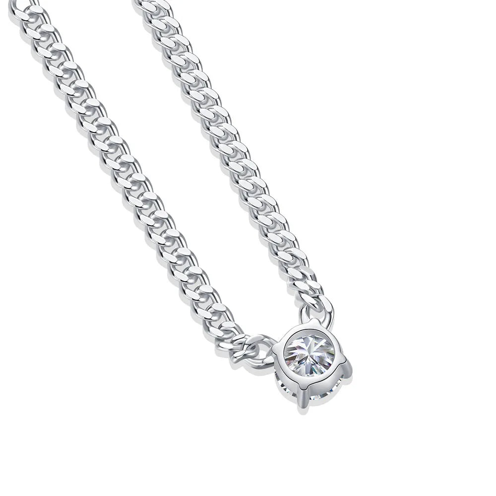 Flora Moissanite Cuban Necklace