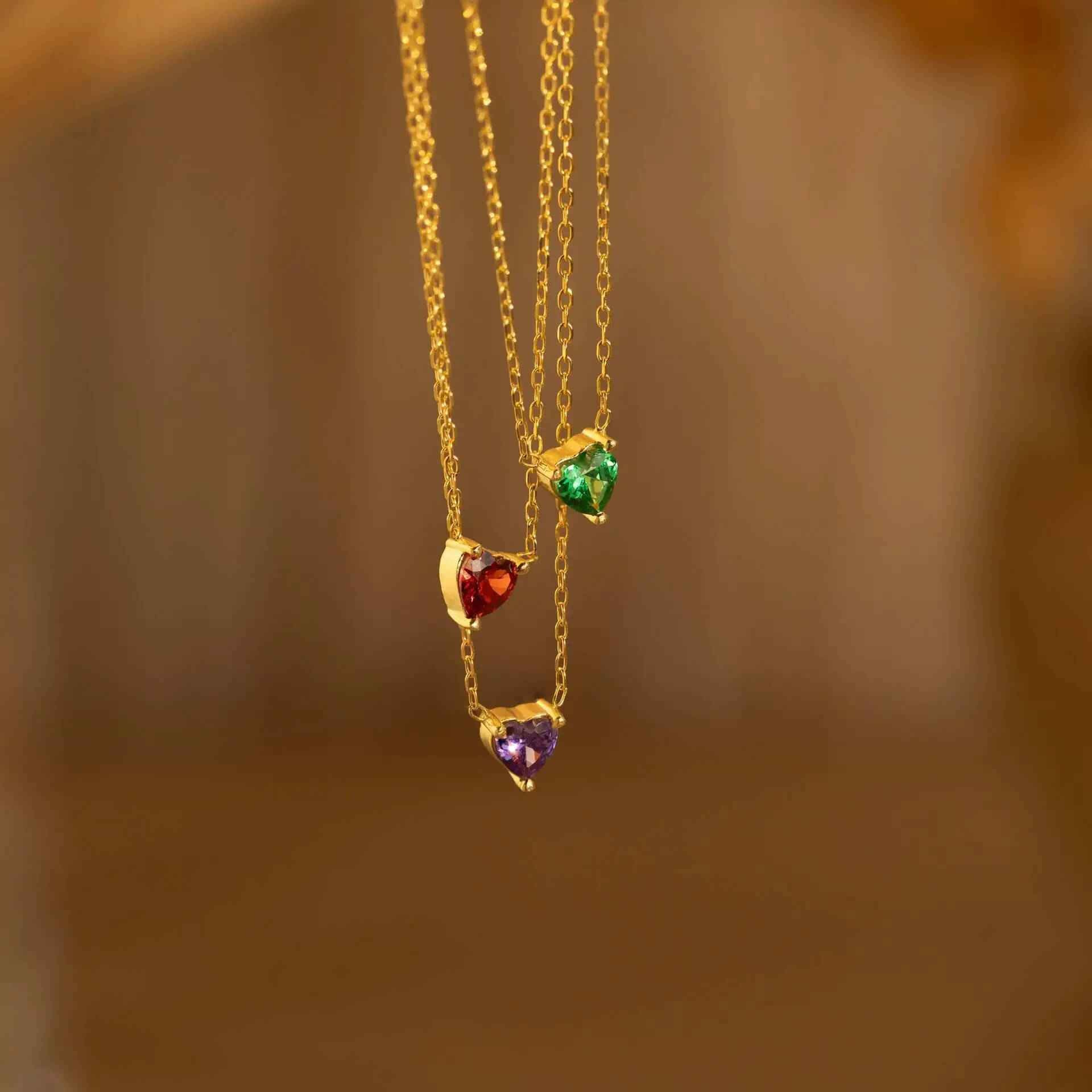 Birthstone Heart Necklace