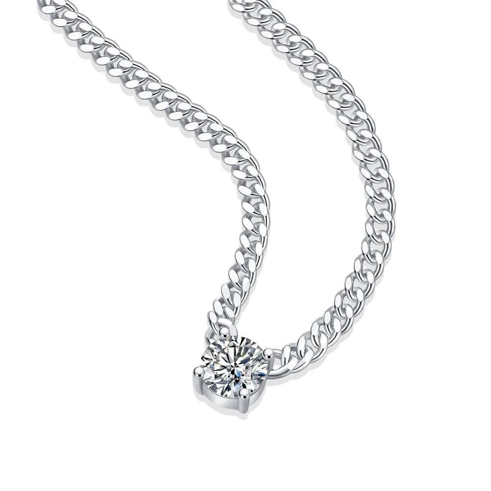 Flora Moissanite Cuban Necklace