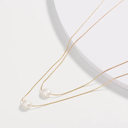 Dainty Double Pearl Necklace