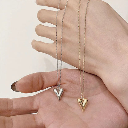 Dainty Peach Heart Necklace