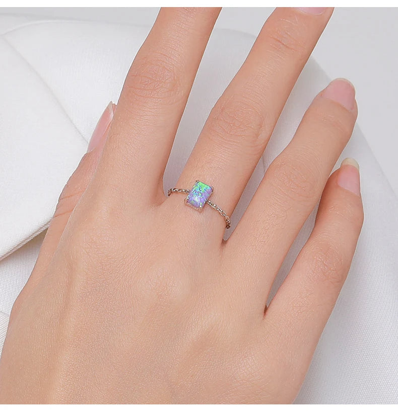 Mystic Opal Chain Ring