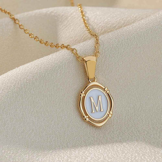Emma Initial Pendant Necklace - RIYOVA Jewelry