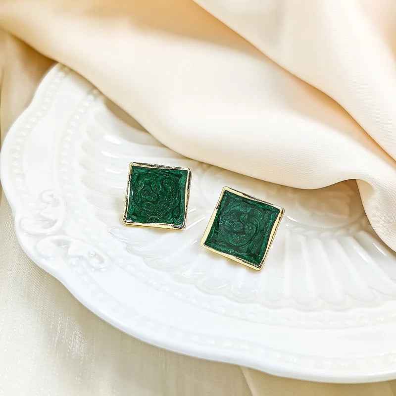 Vintage Malachite Earrings