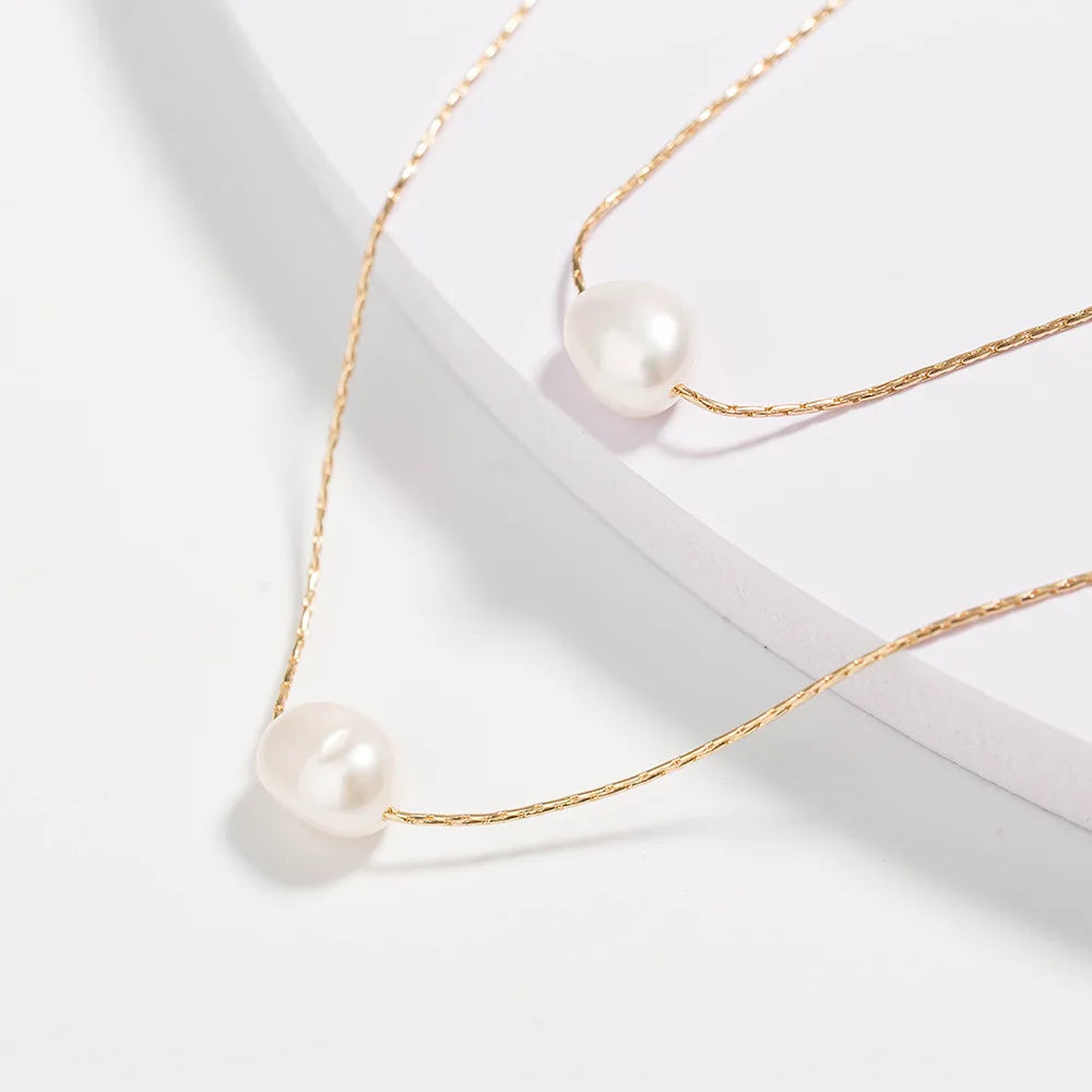 Dainty Double Pearl Necklace