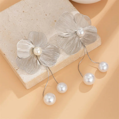 Flower Petal Pearl Earrings - RIYOVA Jewelry