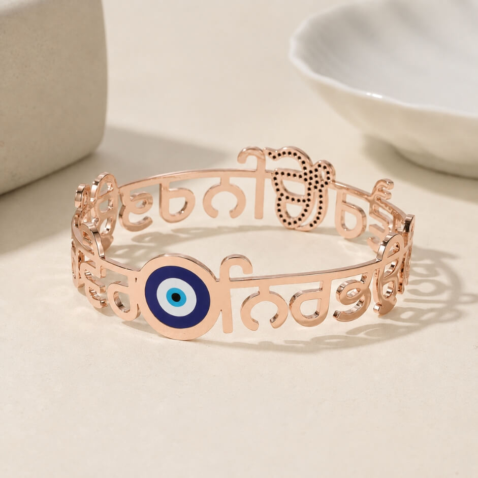Ik Onkar Evil Eye Bangle Bracelet RIYOVA