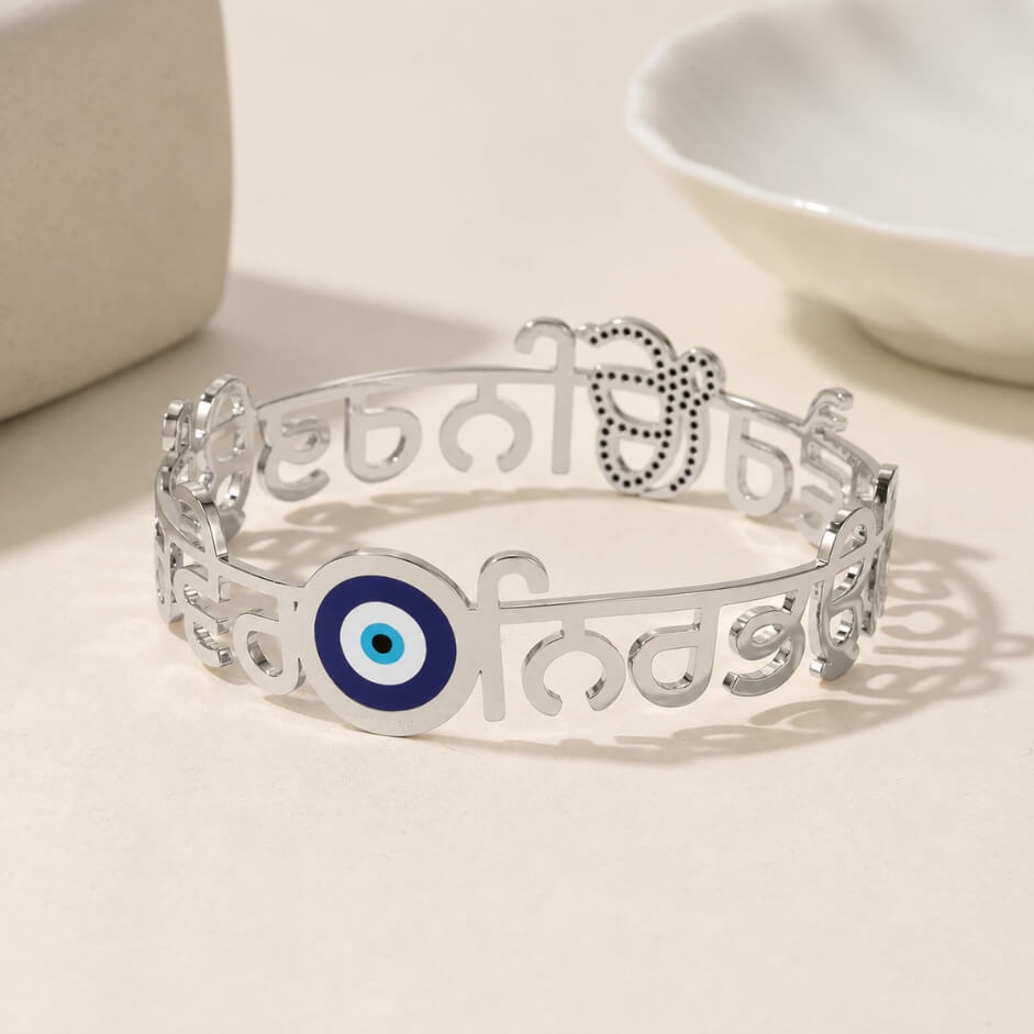 Ik Onkar Evil Eye Bangle Bracelet RIYOVA