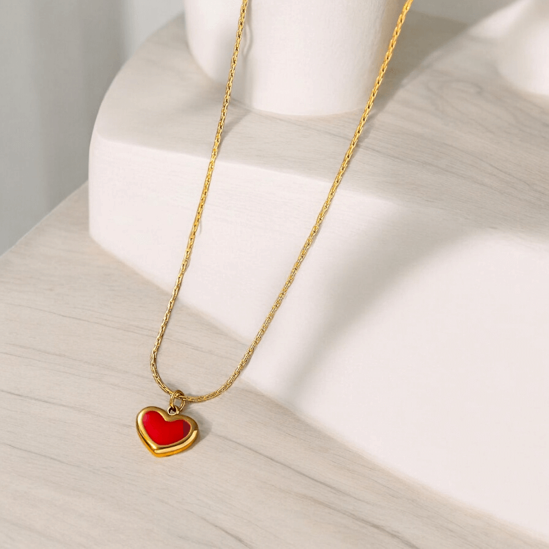 Ruby Glow Heart Necklace