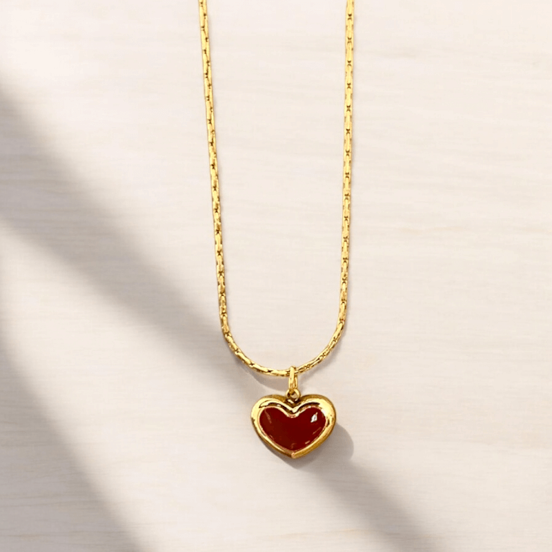 Ruby Glow Heart Necklace