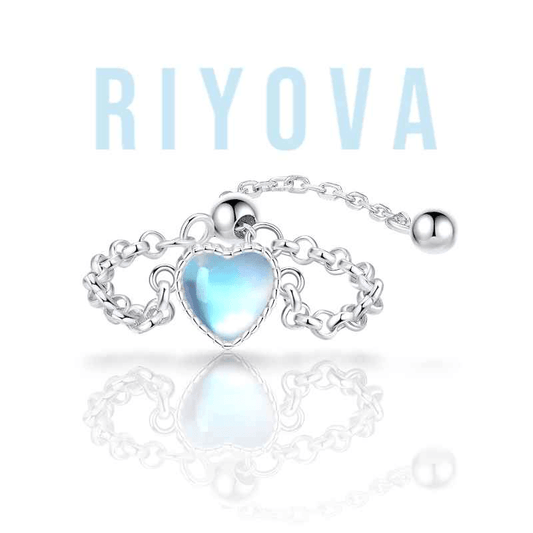 Moonlit Link Chain Ring - RIYOVA Jewelry