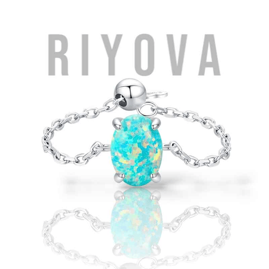 Iris Opal Chain Ring - RIYOVA Jewelry