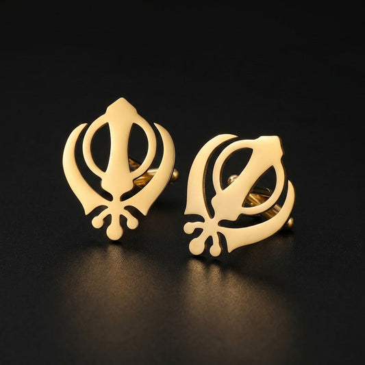 Punjabi Sikh Gold Cufflinks RIYOVA