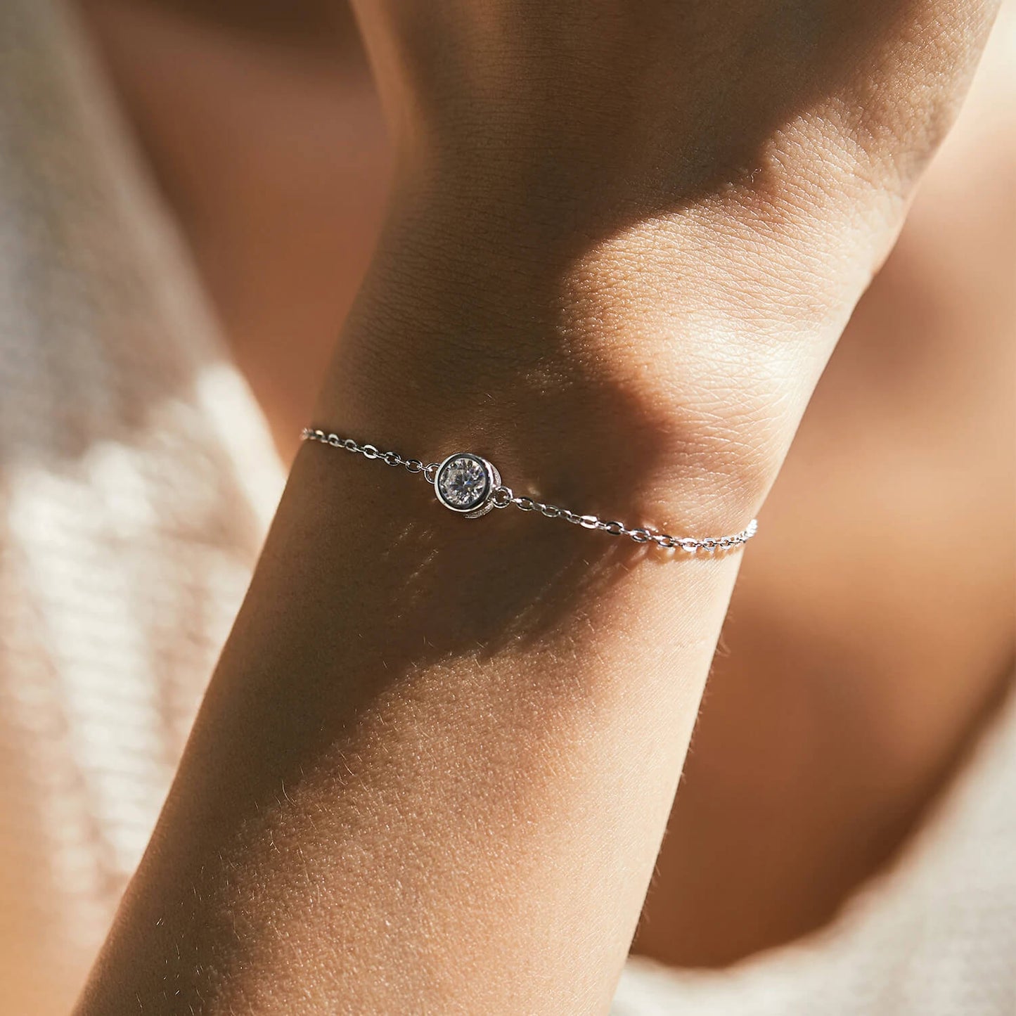 RIYOVA® Moissanite Classic Chain Charms Bracelet