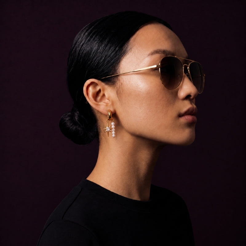 Starburst Mismatched Pearl Earrings RIYOVA
