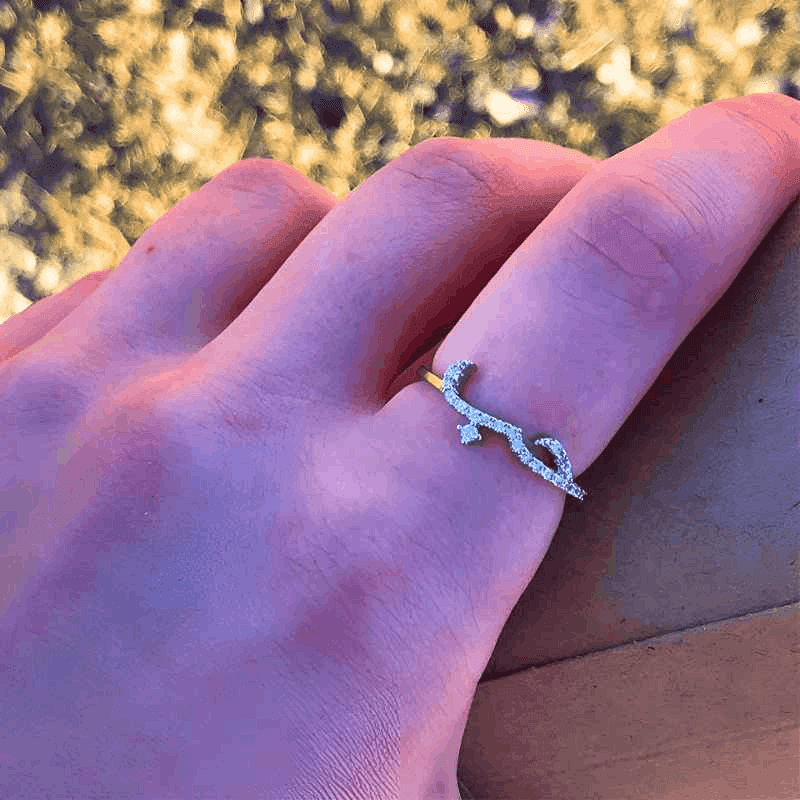 Arabic Jeweled Love Ring - RIYOVA Jewelry