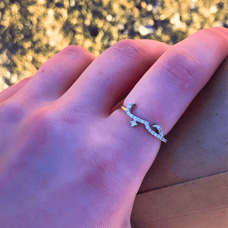 Arabic Jeweled Love Ring