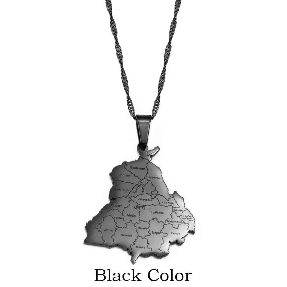 Punjab Map Pendant Necklace