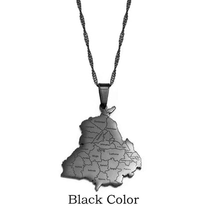 Punjab Map Pendant Necklace