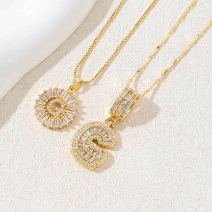 Hana Twin Sparkling Initial Necklace - RIYOVA Jewelry