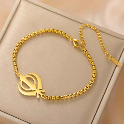 Khalsa Pride Khanda Bracelet Gold