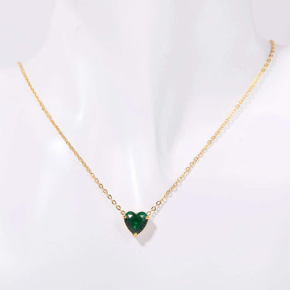 Birthstone Heart Necklace Gold May
