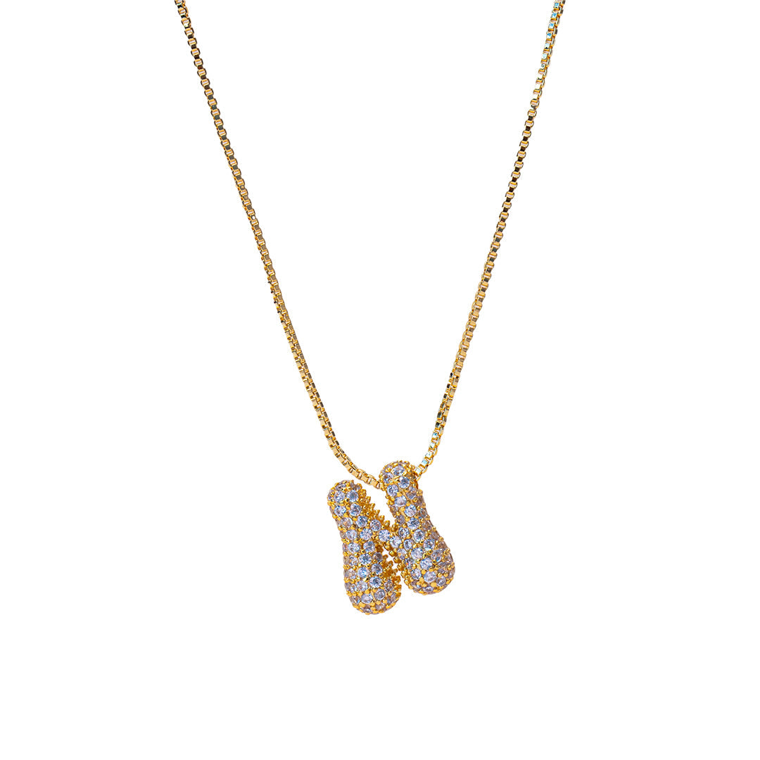 Sia Sparkling Initial Necklace 18k Gold Plated N