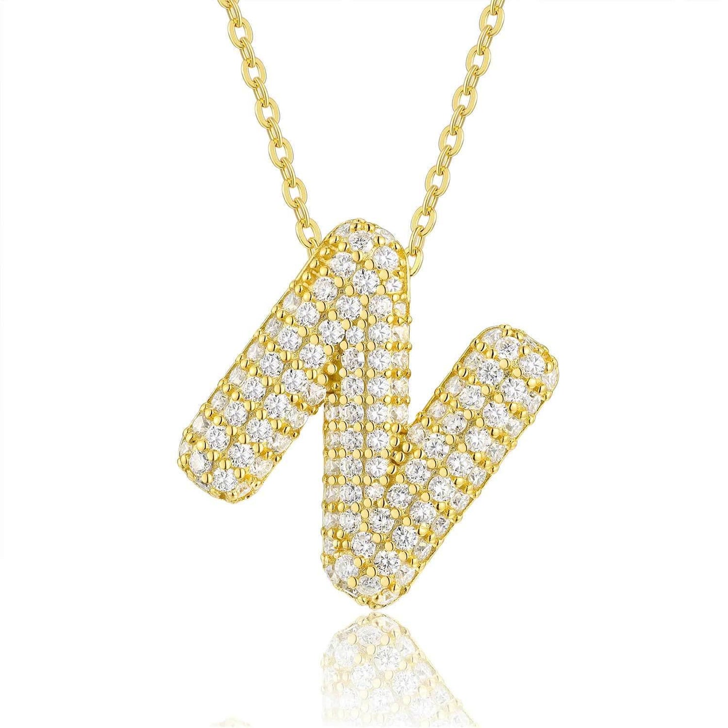 Moissanite Initial Charm Necklace - RIYOVA Jewelry