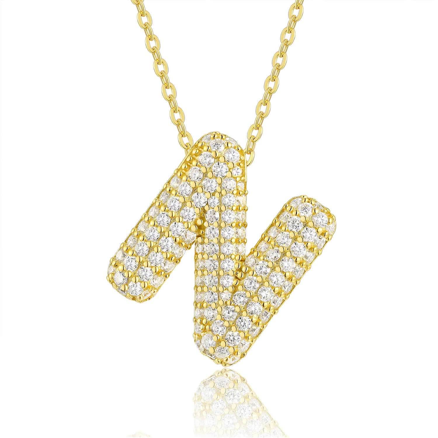 Moissanite Initial Charm Necklace - RIYOVA Jewelry
