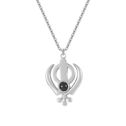 3D Khanda Punjabi Projection Necklace