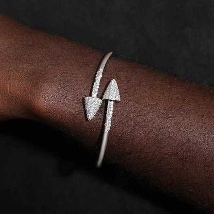 925 Iced Out Arrow Cuff Bracelet